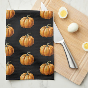 Halloween-Küchendekor mit vintage-Kürbis Geschirrtuch