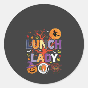 Halloween Küchenhexe Vektor Runder Aufkleber