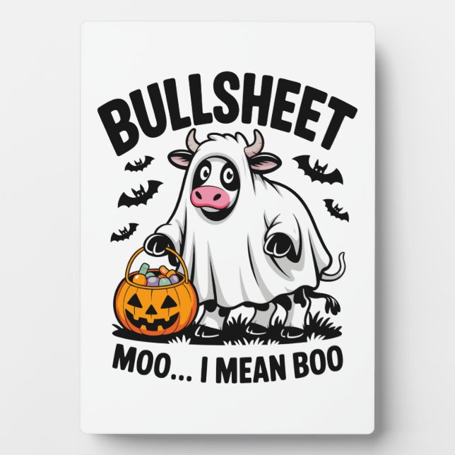 Halloween-Kuh Fotoplatte (Vorderseite)