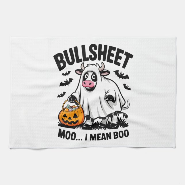 Halloween-Kuh Geschirrtuch (Horizontal)