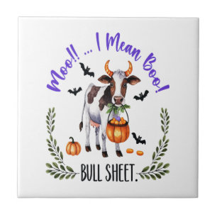 Halloween-Kuh-Stier-Blatt Fliese