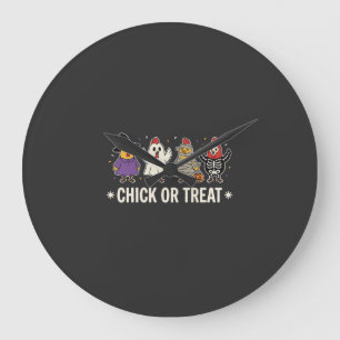 Halloween Küken oder Streich lustiges Hühnerkostüm Große Wanduhr