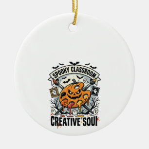 Halloween-Kunstlehrer Gruseliger Klassenraum Keramik Ornament