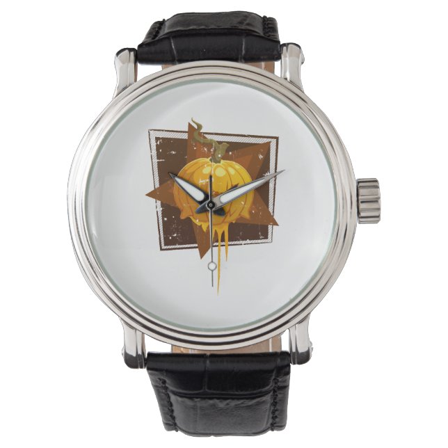 Halloween-Kürbis Armbanduhr (Vorderseite)