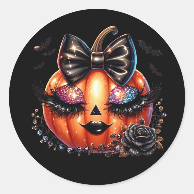 Halloween-Kürbis-Aufkleber Runder Aufkleber (Vorderseite)