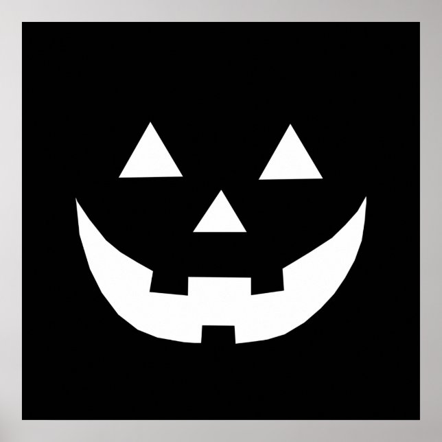 Halloween-Kürbis aus Schwarz-weißer Kürbislaterne Poster (Vorne)