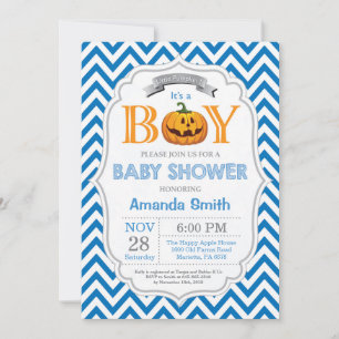 Halloween-Kürbis-Baby-Shower-Einladung Junge Einladung