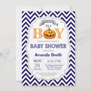 Halloween-Kürbis-Baby-Shower-Einladung Junge Einladung