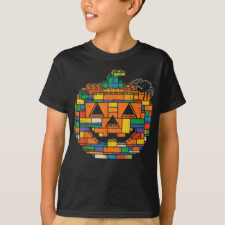 Halloween-Kürbis-Blöcke-Bricks-Kostüm Jungen Kinde T-Shirt