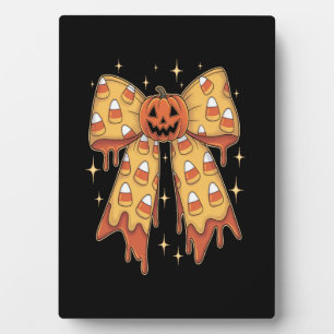 Halloween-Kürbis-Bogen Candy Corn Fotoplatte