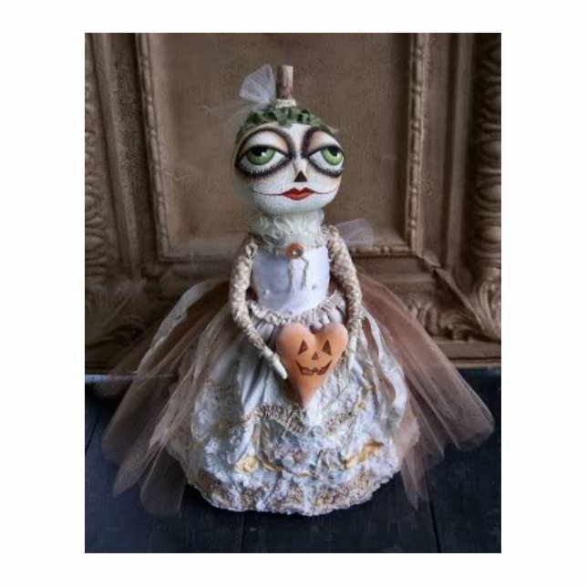 Halloween-Kürbis-Braut-Foto-Skulptur Fotoskulptur Schlüsselanhänger (Vorne)