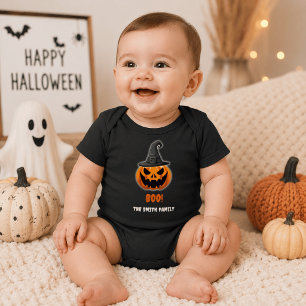 Halloween-Kürbis “BUH!” – Personalisierter Name Baby Strampler