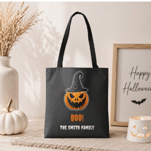 Halloween-Kürbis „BUH!“ – Personalisierter Name Tasche