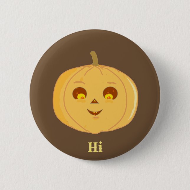 Halloween-Kürbis Button (Vorderseite)