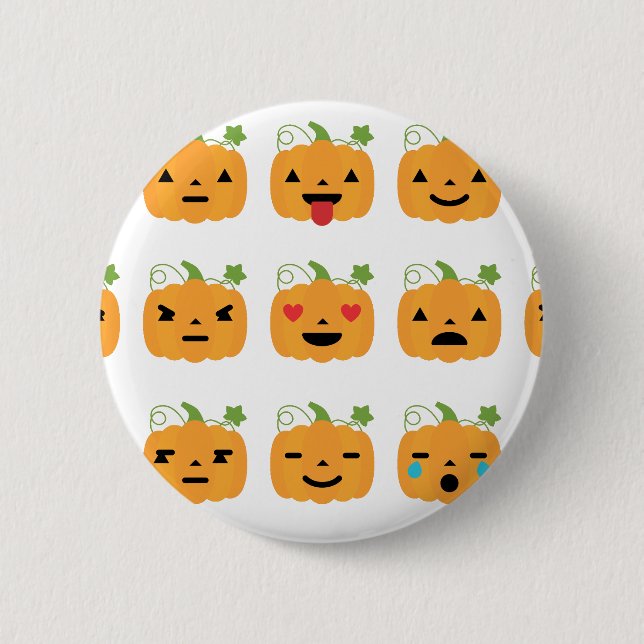 Halloween-Kürbis-Emojis Button (Vorderseite)