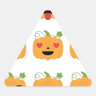 Halloween-Kürbis-Emojis Dreieckiger Aufkleber
