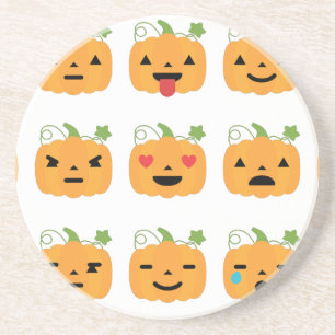 Halloween-Kürbis-Emojis Sandstein Untersetzer