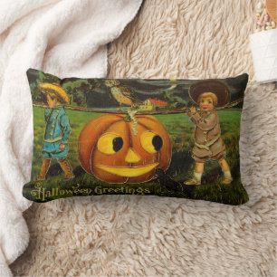 Halloween Kürbis-Erntefest der Kinder Lendenkissen