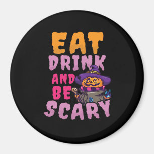 Halloween-Kürbis Essen Trinken Sei Gruselig Magnet