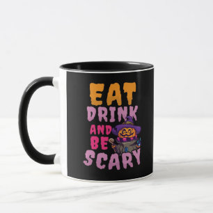 Halloween-Kürbis Essen Trinken Sei Gruselig Tasse