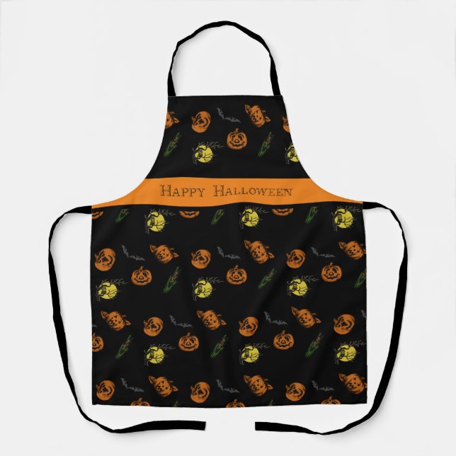 Halloween/Kürbis/Fledermaus Schürze (Vorderseite)