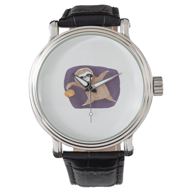 Halloween, Kürbis, Fledermaus, Spinne, Spinnennetz Armbanduhr (Vorderseite)