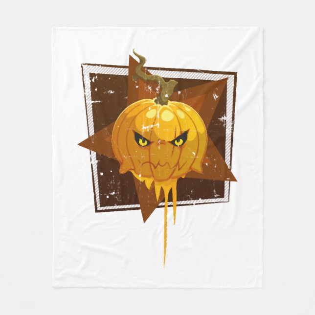 Halloween-Kürbis Fleecedecke (Vorderseite)
