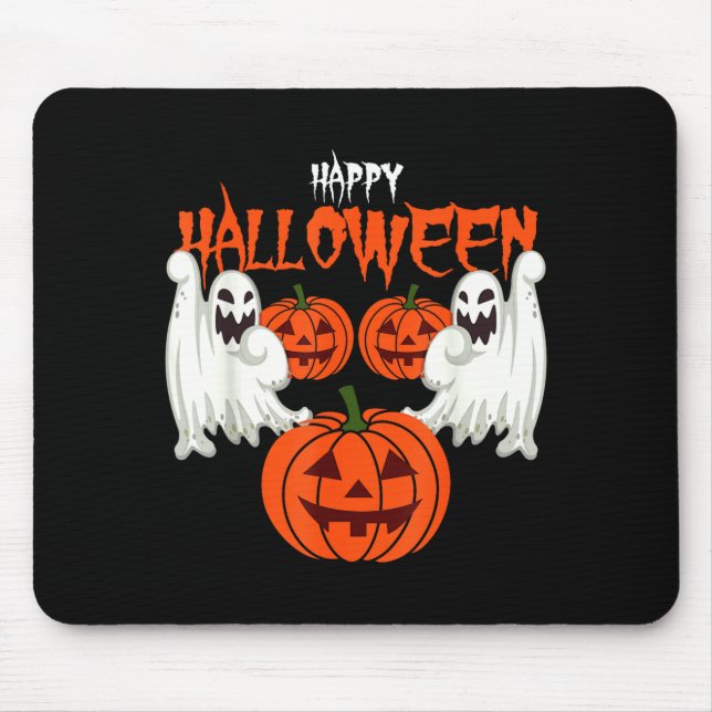Halloween-Kürbis-Geist-Herbst-Shirt  Mousepad (Vorne)