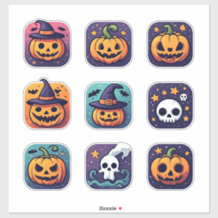Halloween-Kürbis-Geist-Hexe-Aufkleber-Set 🎃 Aufkleber
