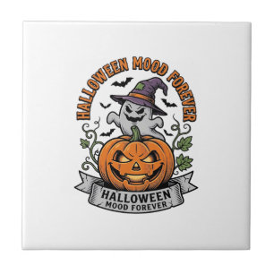 Halloween-Kürbis-Geist Vintage-Stich-Shirt_1 Fliese