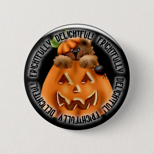 Halloween-Kürbis gespenstischer pinback Knopf Button (Vorderseite)