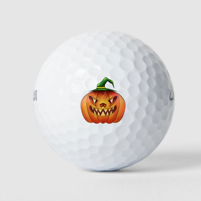 Halloween-Kürbis Golfball (Vorderseite)