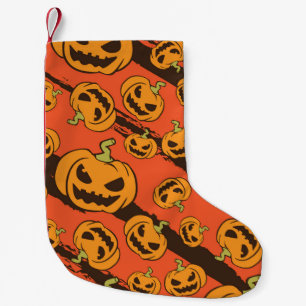 Halloween-Kürbis: Grusel nahtloses Muster Kleiner Weihnachtsstrumpf