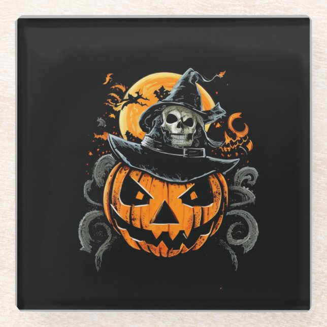 Halloween/Kürbis/Herbst/Herbst Glasuntersetzer (Vorderseite)