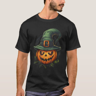 Halloween-Kürbis-Hexenhut T-Shirt