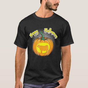 Halloween-Kürbis in Form einer Kuh geschnitzt T-Shirt