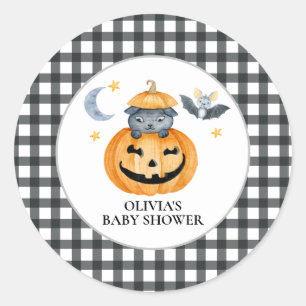 Halloween-Kürbis Jack-O-Lantern Baby Shower Runder Aufkleber