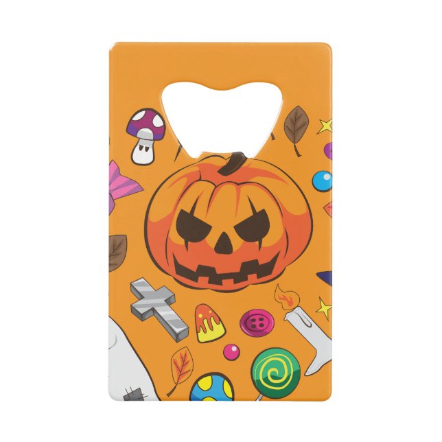 Halloween-Kürbis Jack O Lantern Geldbeutel Flaschenöffner (Vorderseite)