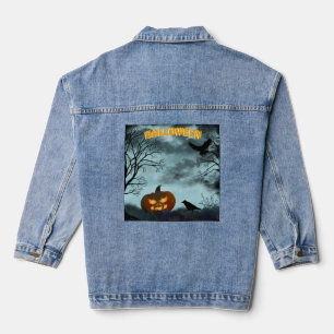 Halloween-Kürbis Jeansjacke