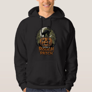 Halloween-Kürbis-Katze-Rau-Fleck-Vintage-Gravur Hoodie
