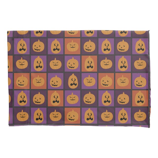 Halloween-Kürbis Kissenbezug (Vorderseite)