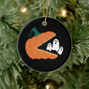 Halloween-Kürbis Lustige Geister Jungen Kinder  Keramik Ornament