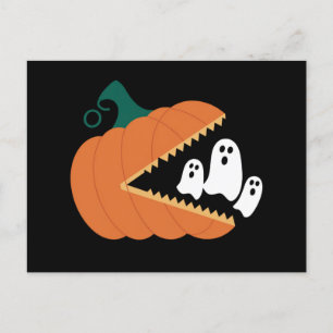 Halloween-Kürbis Lustige Geister Jungen Kinder  Postkarte