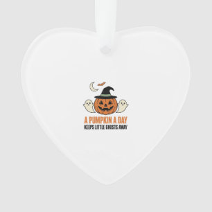 Halloween-Kürbis Lustiger Geist Vintage-Zitat_1 Ornament