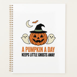 Halloween-Kürbis Lustiger Geist Vintage-Zitat_1 Planer