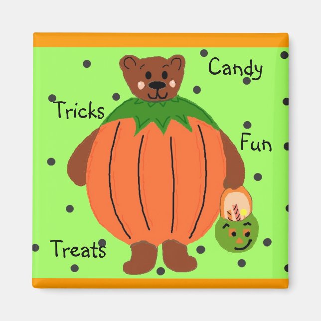 Halloween-Kürbis Magnet (Vorne)