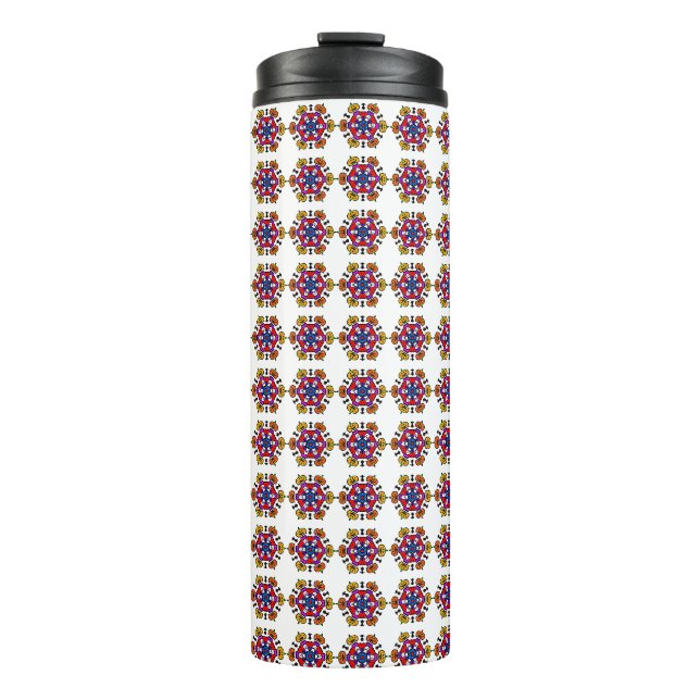 Halloween-Kürbis-Mandala Thermosbecher (Vorderseite)