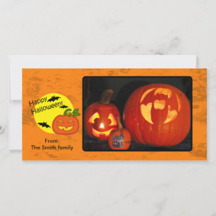 Halloween-Kürbis mit beängstigendem Hintergrund Feiertagskarte