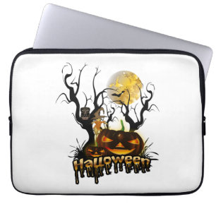 Halloween-Kürbis mit Eule Laptopschutzhülle
