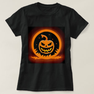 Halloween-Kürbis mit gruseliger Fratze T-Shirt